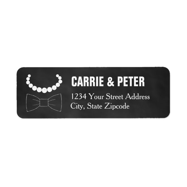 Trädgårdar och Pearls Bröllop Returadress Etikett (Framsidan)
