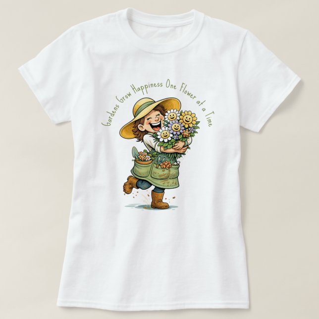 Trädgårdar Skapar Lycka T Shirt (Design framsida)