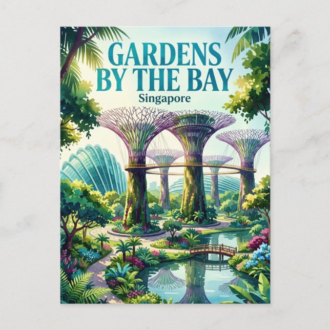 Trädgårdar vid Bay Singapore Singapore Vykort (Framsida)