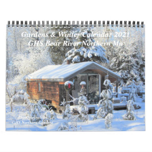 Trädgårdar &Vinter i kalendern för Björnfloder Kalender
