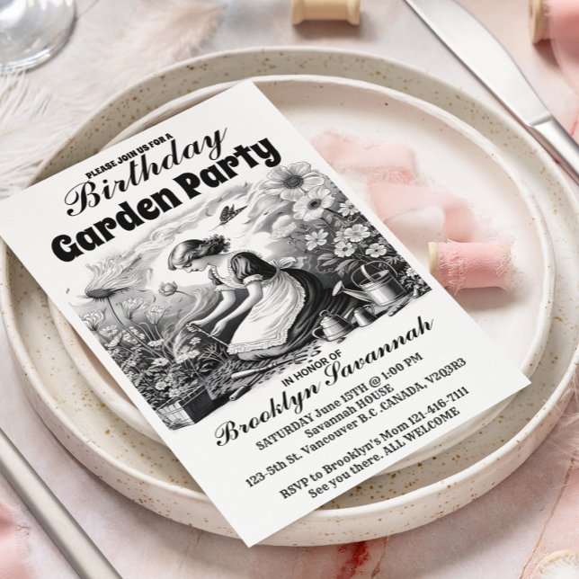 Trädgårdar viskar trädgårdsfest inbjudan (Skapare uppladdad)