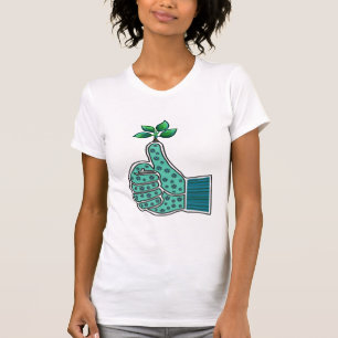 Trädgårdarbeteaste handske för grön tum tee shirt