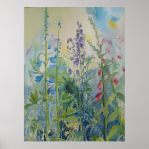 Trädgårdblommaaffisch Poster