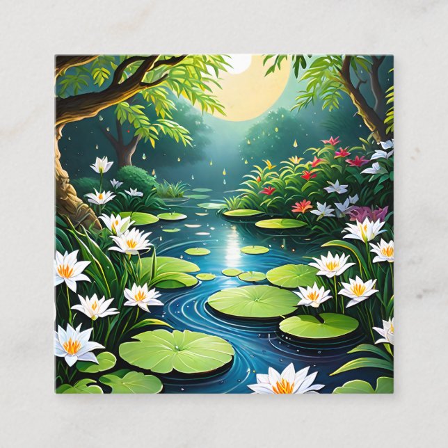 Trädgården är en tyst ställe, en perfekt att tänka fyrkantigt visitkort (Framsida)