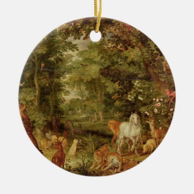 Trädgården av Eden; i bakgrunden Temptatien Julgransprydnad Keramik (Framsidan)