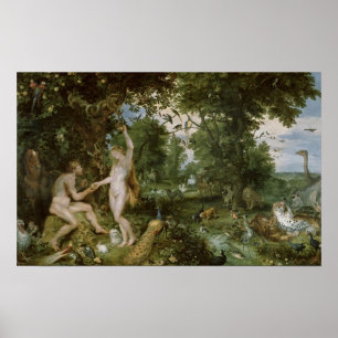 Trädgården av Eden med nedgången av manen, c.16 Poster