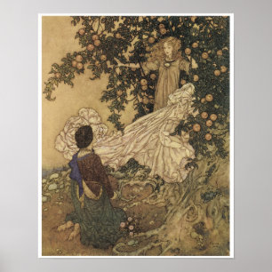 Trädgården av paradiset, felik målning för vin poster