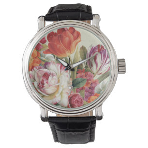 Trädgården beskådar kastade blommor armbandsur