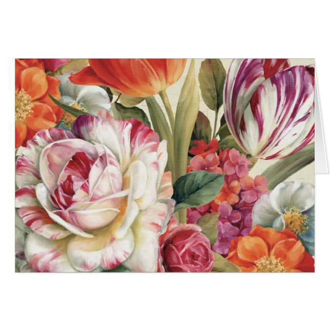 Trädgården beskådar kastade blommor hälsningskort (Framsidan Horizontal)