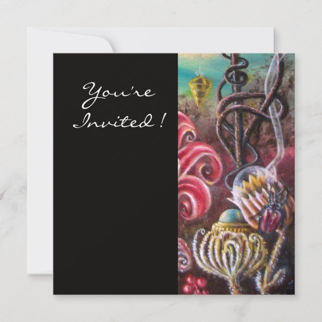 TRÄDGÅRDEN FÖR MELISSA 2, Svart, Vit, Fuchsia Inbjudningar (Framsida)