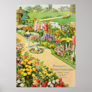 Trädgården kärnar ur vintage annons poster
