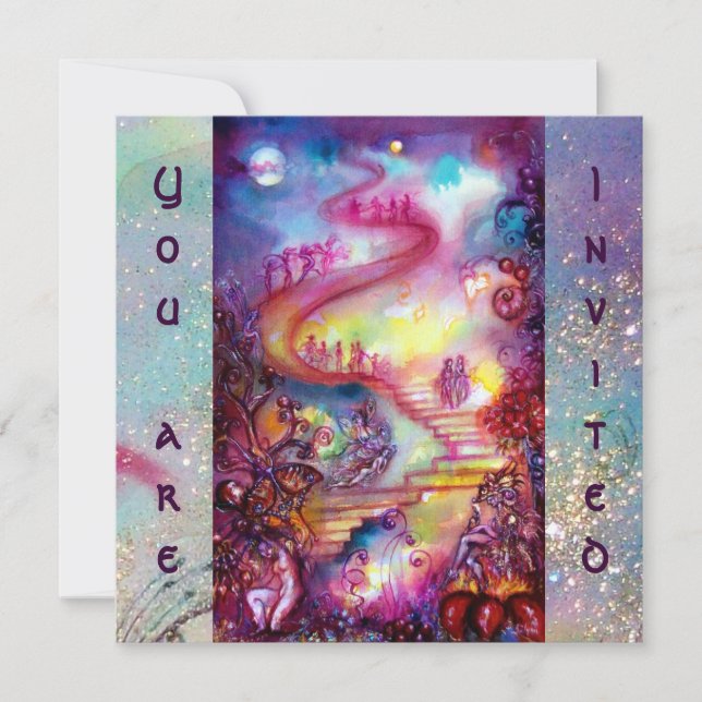 TRÄDGÅRDEN MED DE BORTKOMNA SKUGGORNA -MYSTISKA TR INBJUDNINGAR (Framsida)