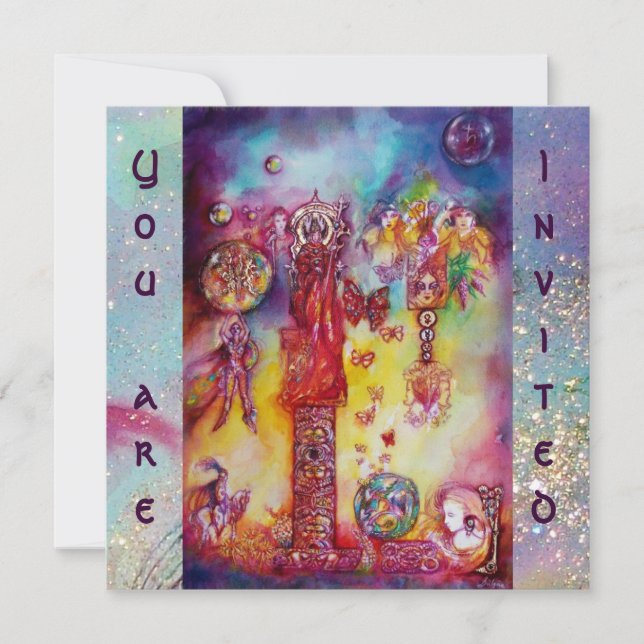 TRÄDGÅRDEN MED DE FÖRSVUNNA SKUGGARNA -MAGISK FJÄR INBJUDNINGAR (Framsida)