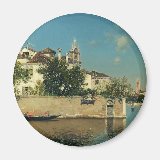 Trädgården vid Palazzo Vendramin i Venedig Magnet (Framsidan)