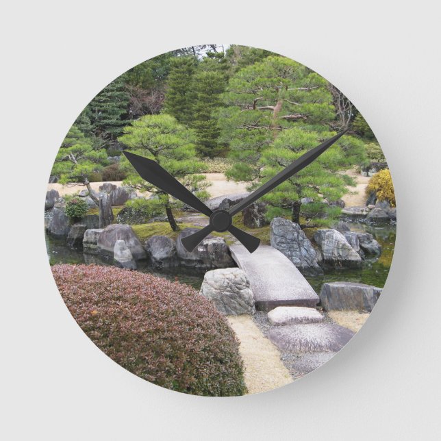 Trädgårds- 日本庭園 för japan rund klocka (Framsida)