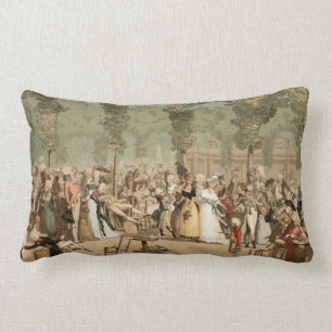 Trädgårds- 1700s Palais Royal för franska Lumbarkudde