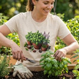 Trädgårds Basilja örter Växt Dam T Shirt