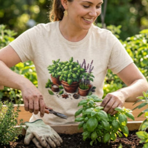 Trädgårds Basilja örter Växt Dam T Shirt