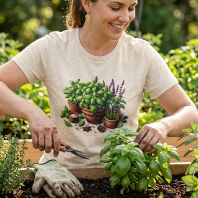 Trädgårds Basilja örter Växt Dam T Shirt (Skapare uppladdad)