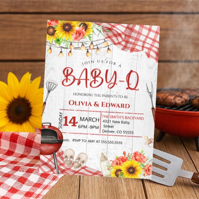 Trädgårds-BBQ Baby Shower Inbjudningar (Skapare uppladdad)