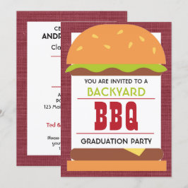 Trädgårds BBQ-examensfest Inbjudningar