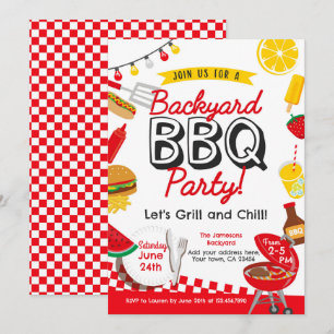 Trädgårds-BBQ  Inbjudningar