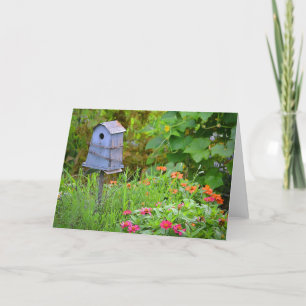 Trädgårds- Birdhouse Notecard Kort