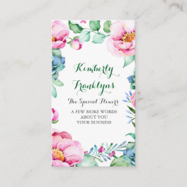 Trädgårds- botaniska målade blommasuckulenter för visitkort