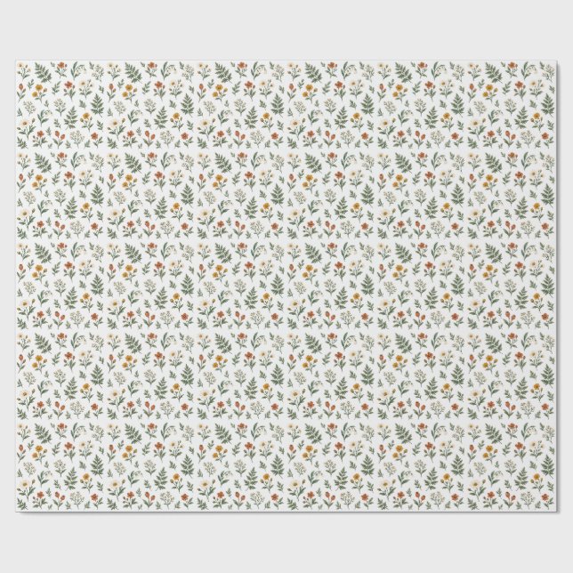 Trädgårds Botaniskt Presentpapper (Platt)