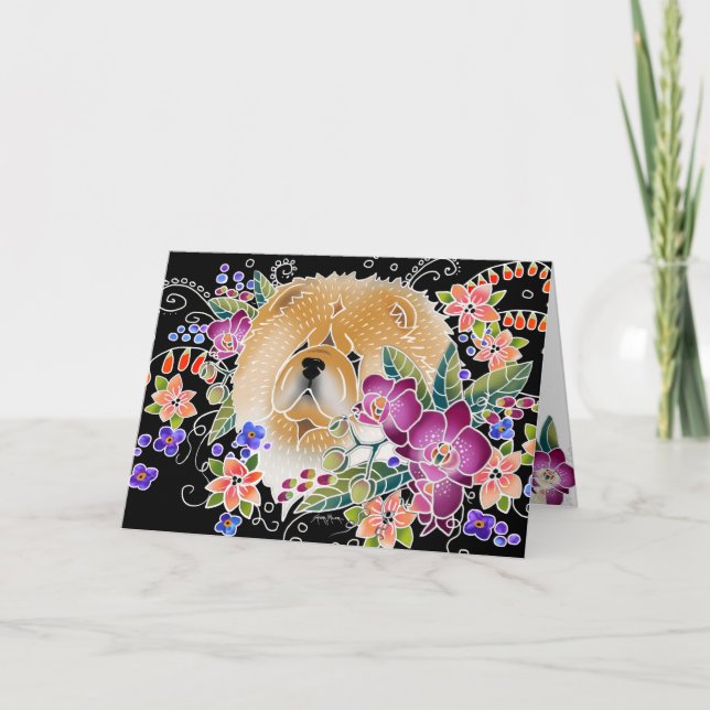 TRÄDGÅRDS- DANSChow - svart bakgrundskort Kort (Framsida)