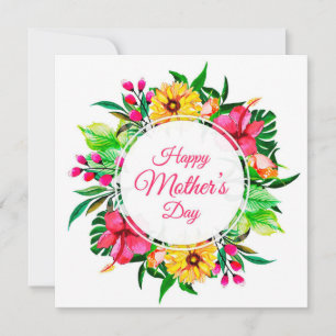 Trädgårds- design för blommakranmors dag julkort