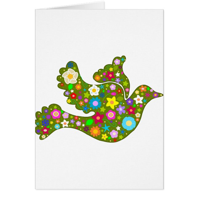 Trädgårds- duva för vår hälsningskort (Framsidan)