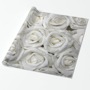 Trädgårds- elegant blommigt för abstrakt vit ro presentpapper