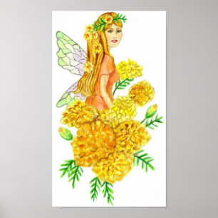 Trädgårds- fe JL Biel för ringblomma Poster