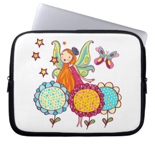 Trädgårds- fe med blommor laptop sleeve