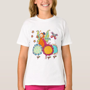 Trädgårds- fe med blommor t shirt