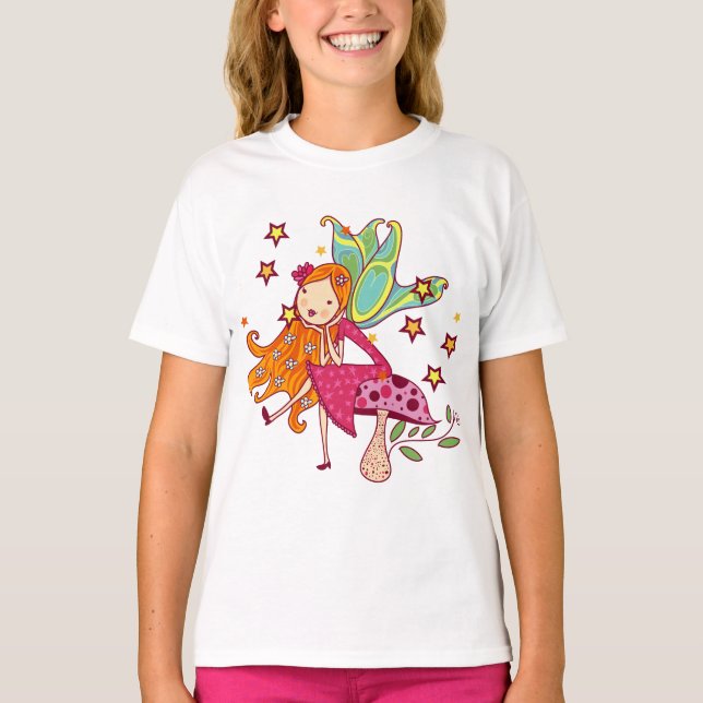 Trädgårds- fe på champinjonen t-shirt (Framsida)
