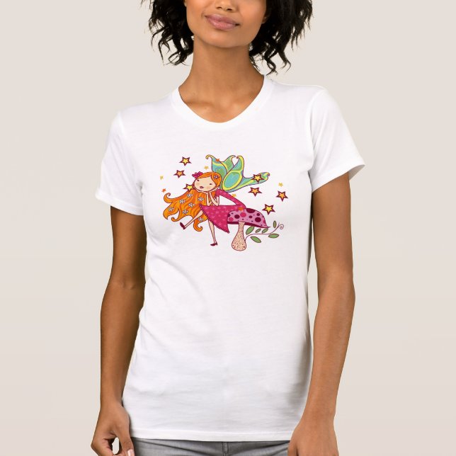 Trädgårds- fe på champinjonen t-shirt (Framsida)