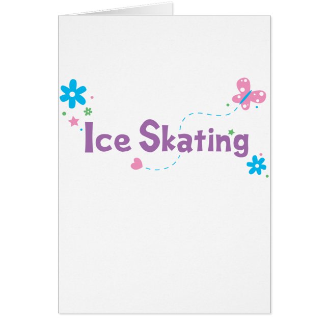 Trädgårds- fladdrandeskridskoåkning hälsningskort (Framsidan)