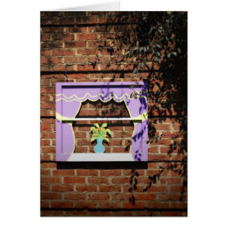 Trädgårds- fönster hälsningskort