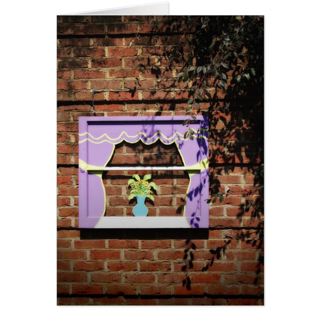 Trädgårds- fönster hälsningskort (Framsidan)