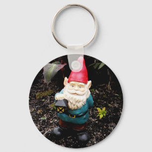 Trädgårds- Gnome för huvudstad Nyckelring
