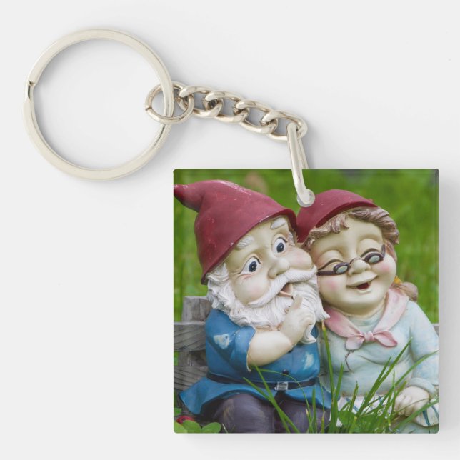 Trädgårds- Gnomes kopplar ihop akrylen Keychain (Framsidan)