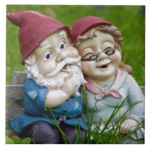 Trädgårds- Gnomes kopplar ihop Kakelplatta