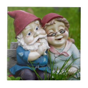 Trädgårds- Gnomes kopplar ihop Kakelplatta