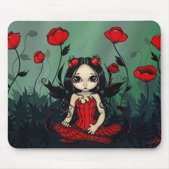 Trädgårds- gotisk vallmofe Mousepad för vallmo Musmatta (Framsidan)
