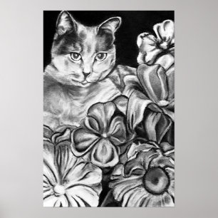 Trädgårds- katt poster