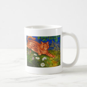 Trädgårds- kattkonstverk av Louis Wain Kaffemugg