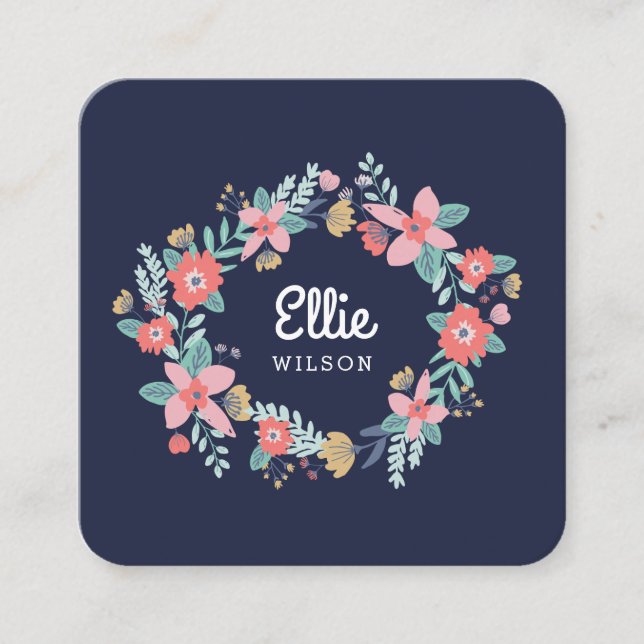 Trädgårds- kran fyrkantigt visitkort (Framsida)