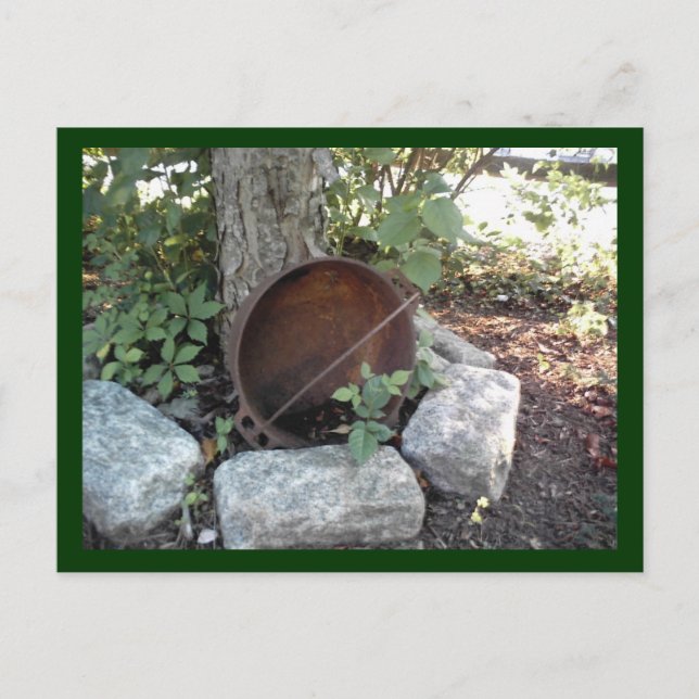 Trädgårds- lantligt vykort (Framsida)